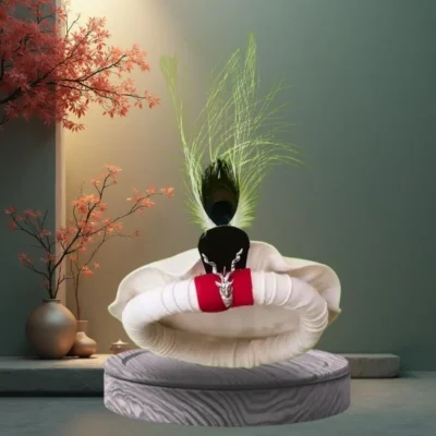 Handcrafted men's Chitrali cap white Pakorh in pure natural wool, featuring traditional rolled brim design from Chitral mountain artisans, ethically sourced heritage headwear