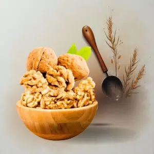 Organic mountain walnut kernels, freshly harvested from Chitral highlands, ethically sourced and chemical-free from sustainable farms