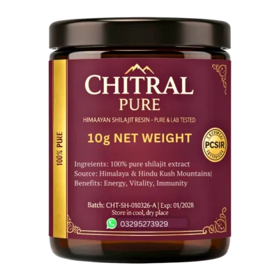 Chitral Pure 10g organic shilajit jar, PCSIR Tested