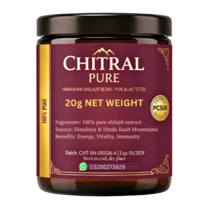 Chitral Pure 20g organic shilajit jar, zero additives