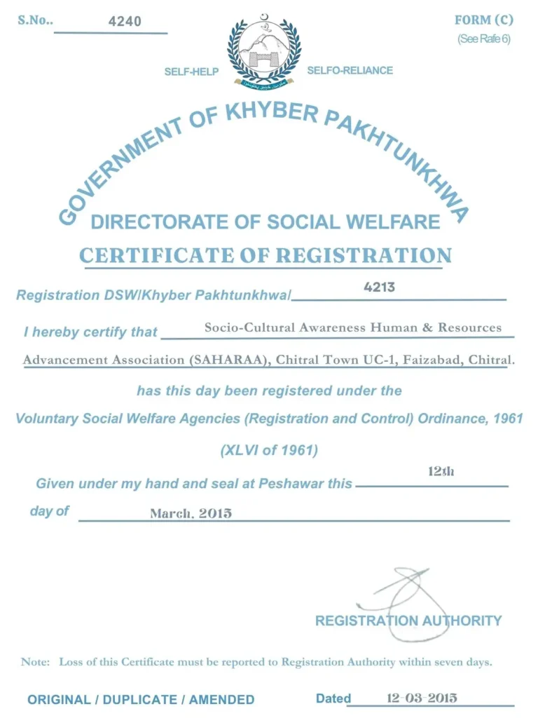 SAHARAA Chitral Registration Copy